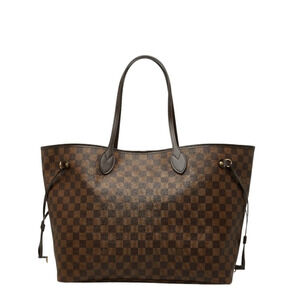 LOUIS VUITTON Authentic Brown Damier Leather Neverfull GM Shoulder Bag